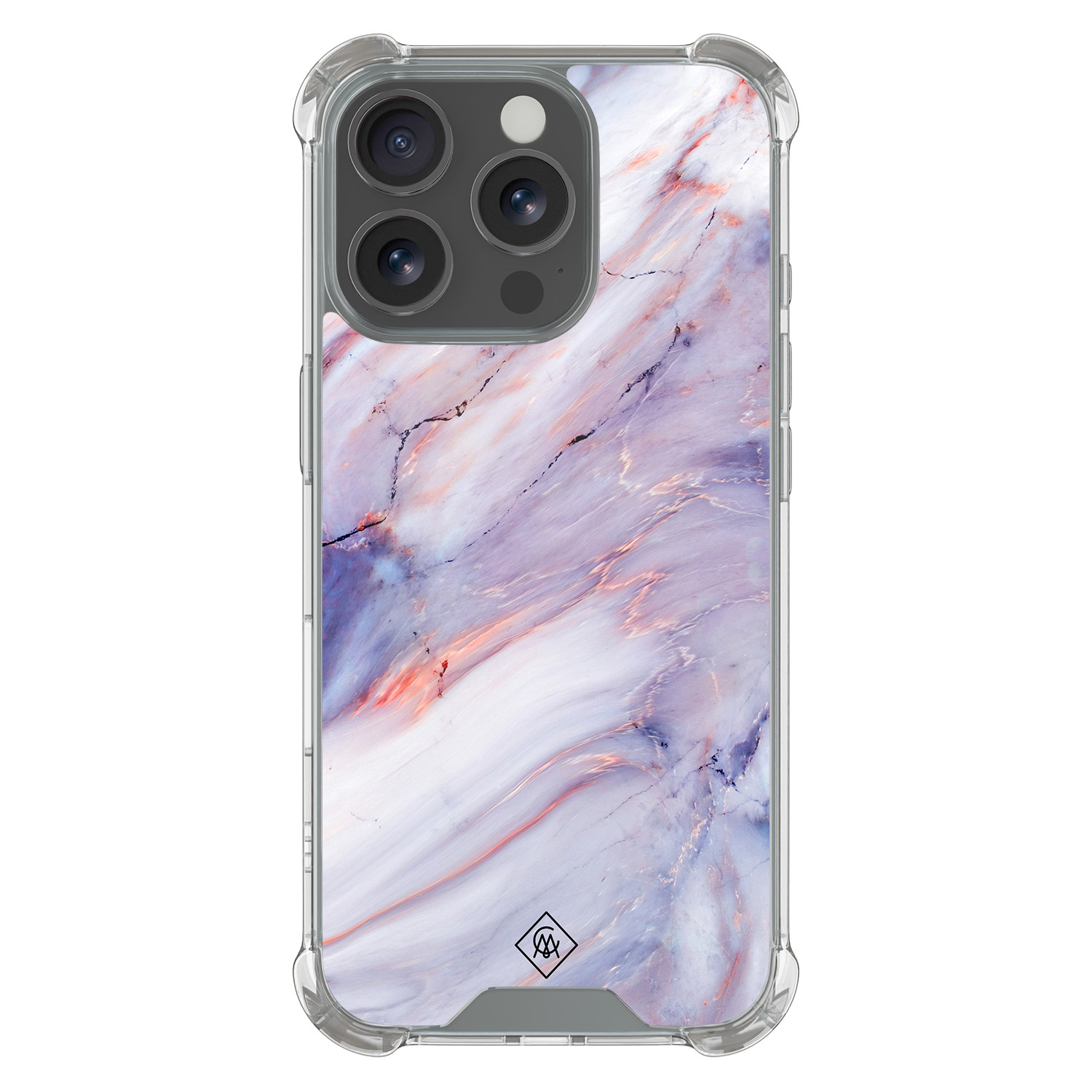 iPhone 16 Pro shockproof hoesje Marmer paars