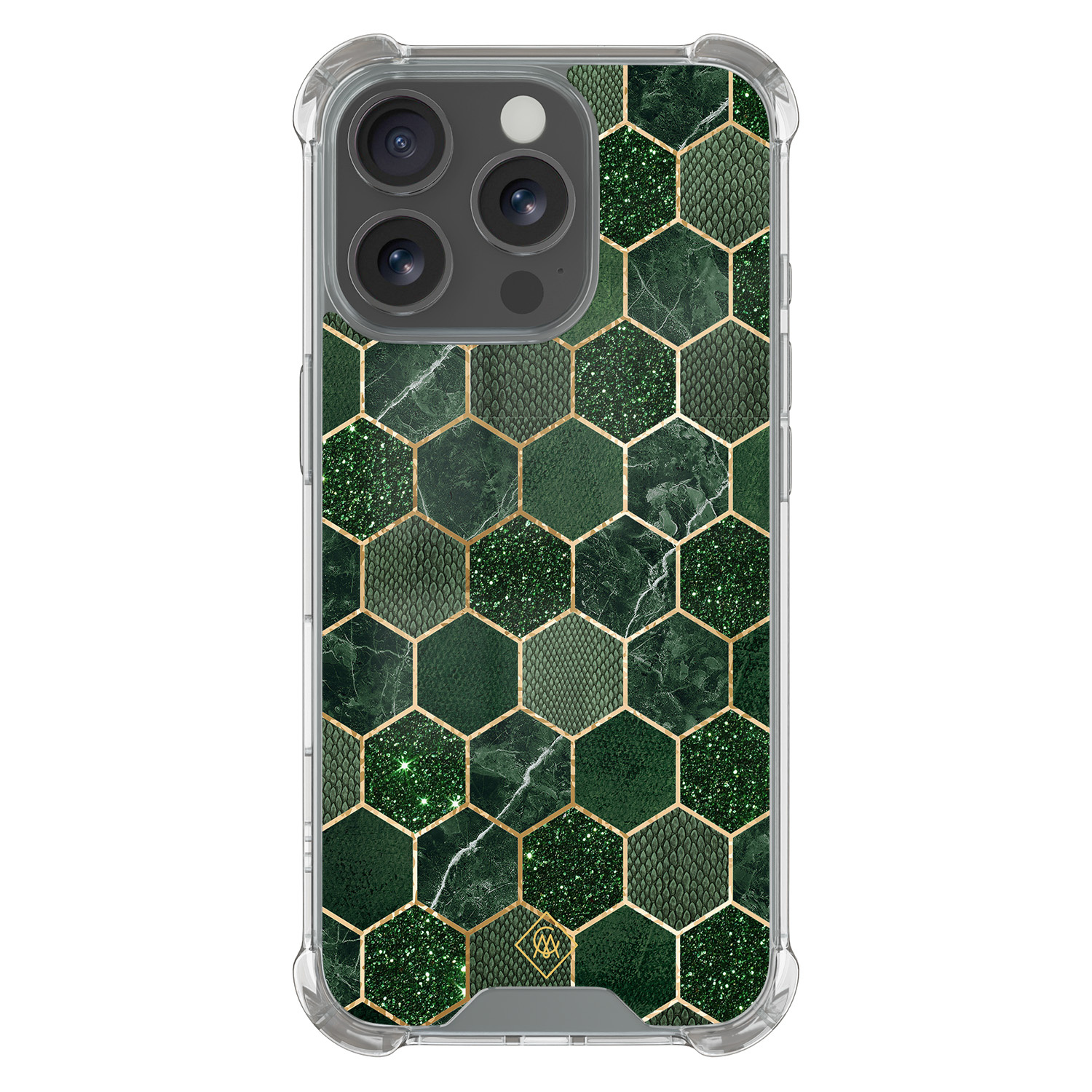 iPhone 16 Pro shockproof hoesje Kubus groen