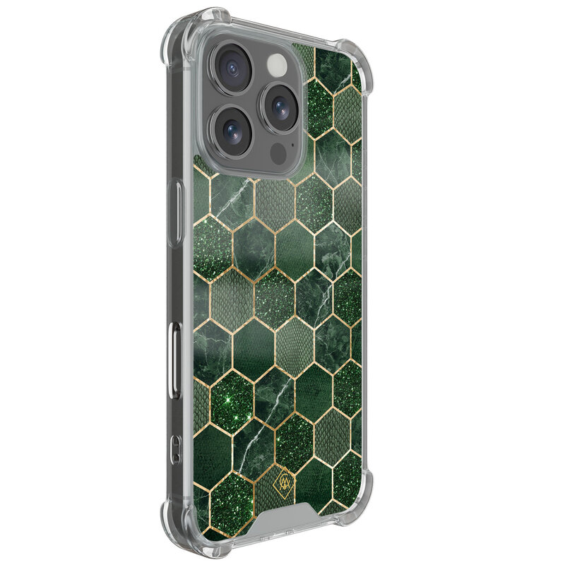Casimoda iPhone 16 Pro shockproof hoesje - Kubus groen