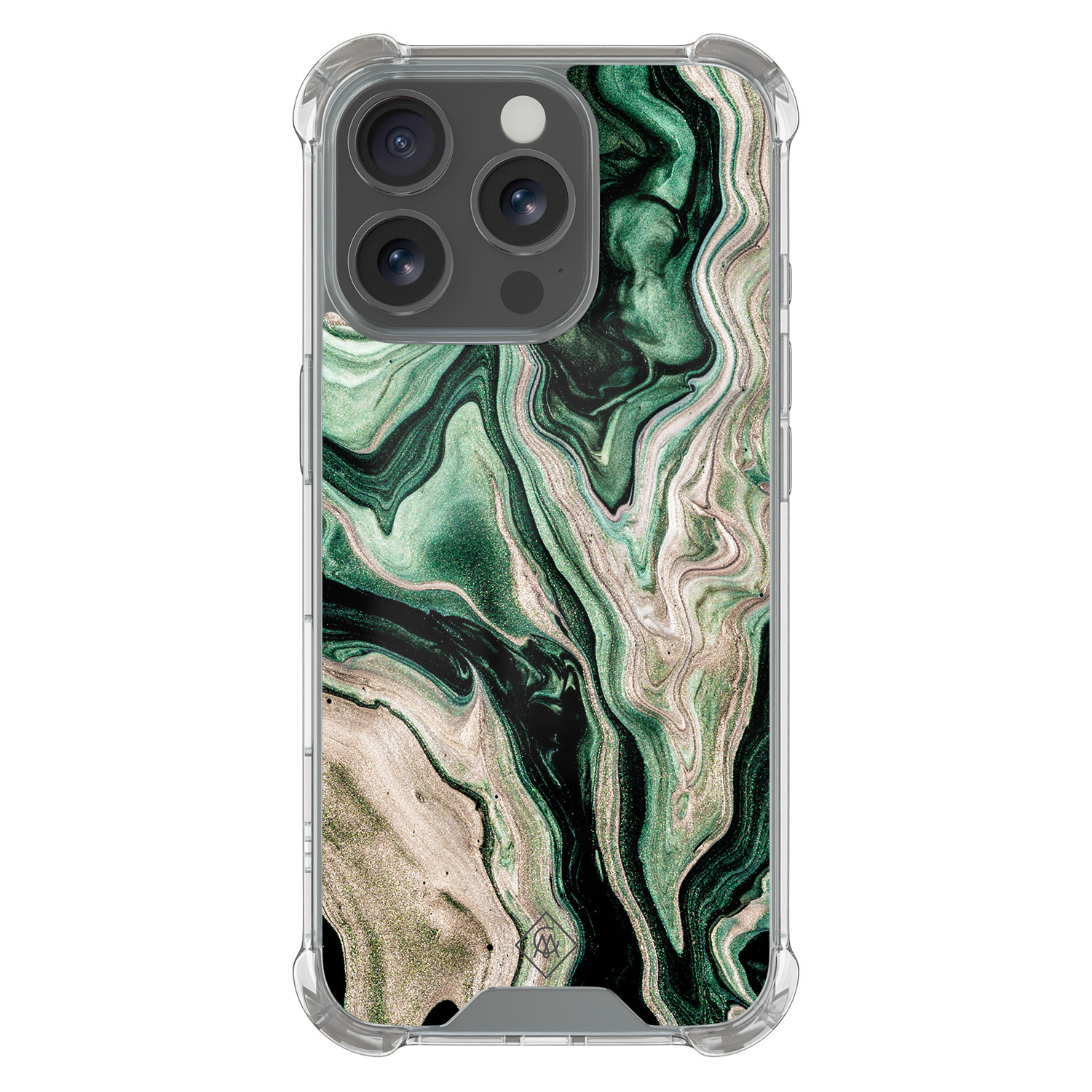 iPhone 16 Pro shockproof hoesje Green waves