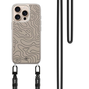 Casimoda iPhone 16 Pro hoesje met zwart koord - Abstract lines