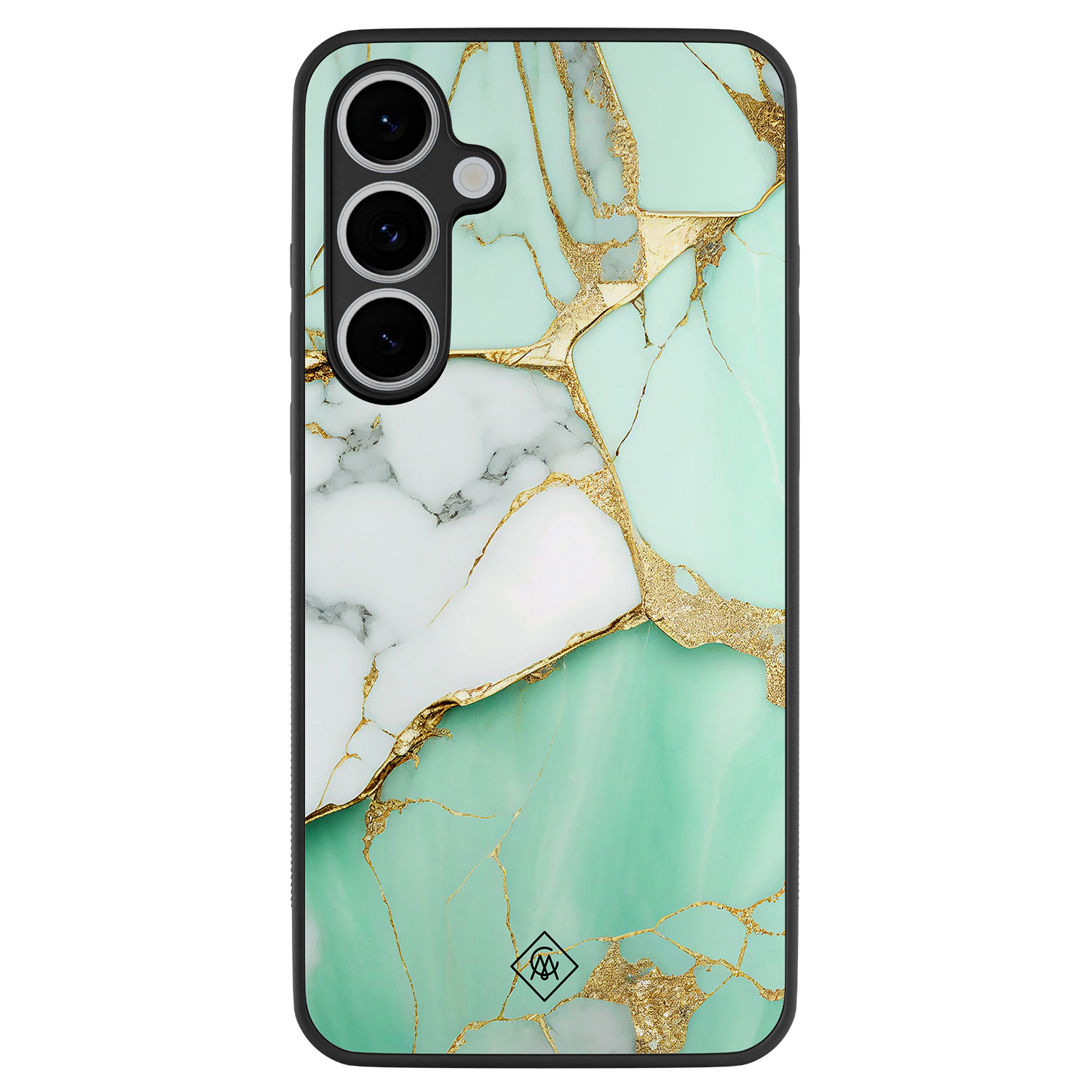 Samsung Galaxy S24 FE hoesje - Marmer mint goud