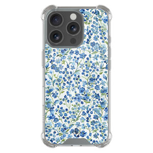 Casimoda iPhone 16 Pro Max shockproof hoesje - Vintage blue floral