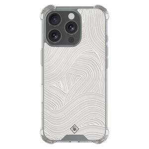 Casimoda iPhone 16 Pro Max shockproof hoesje - Abstract beige waves