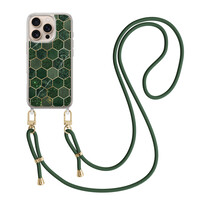 Casimoda iPhone 16 Pro Max hoesje met groen koord - Kubus groen