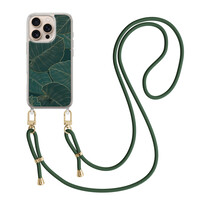 Casimoda iPhone 16 Pro Max hoesje met groen koord - Monstera leaves