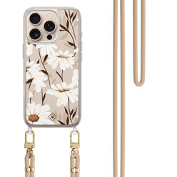 Casimoda iPhone 16 Pro Max hoesje met beige koord - In bloom