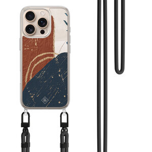 Casimoda iPhone 16 Pro Max hoesje met zwart koord - Abstract terracotta