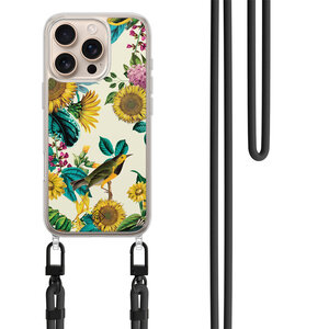 Casimoda iPhone 16 Pro Max hoesje met zwart koord - Sunflowers