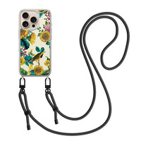 Casimoda iPhone 16 Pro Max hoesje met zwart koord - Sunflowers
