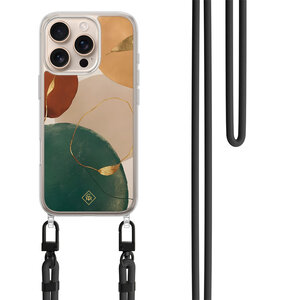 Casimoda iPhone 16 Pro Max hoesje met zwart koord - Earthy luxe