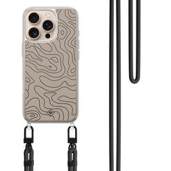 Casimoda iPhone 16 Pro Max hoesje met zwart koord - Abstract lines