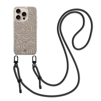 Casimoda iPhone 16 Pro Max hoesje met zwart koord - Abstract lines