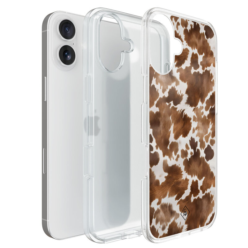 Casimoda iPhone 16 hybride hoesje - Cowhide chic
