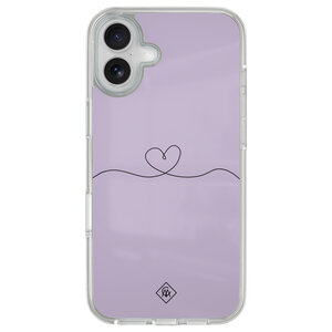 Casimoda iPhone 16 hybride hoesje - Hart lila