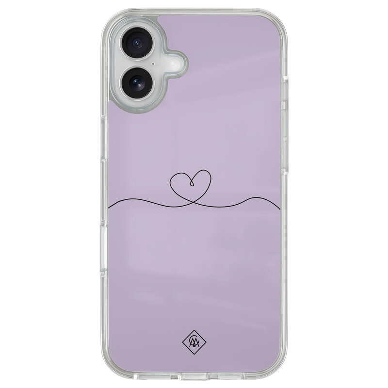 Casimoda iPhone 16 hybride hoesje - Hart lila