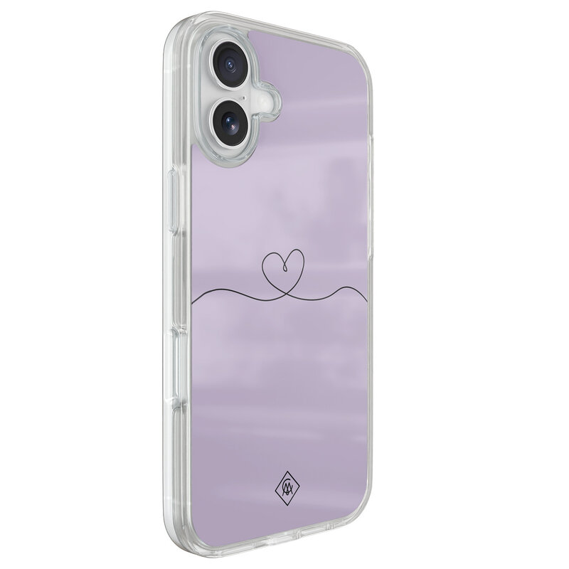 Casimoda iPhone 16 hybride hoesje - Hart lila