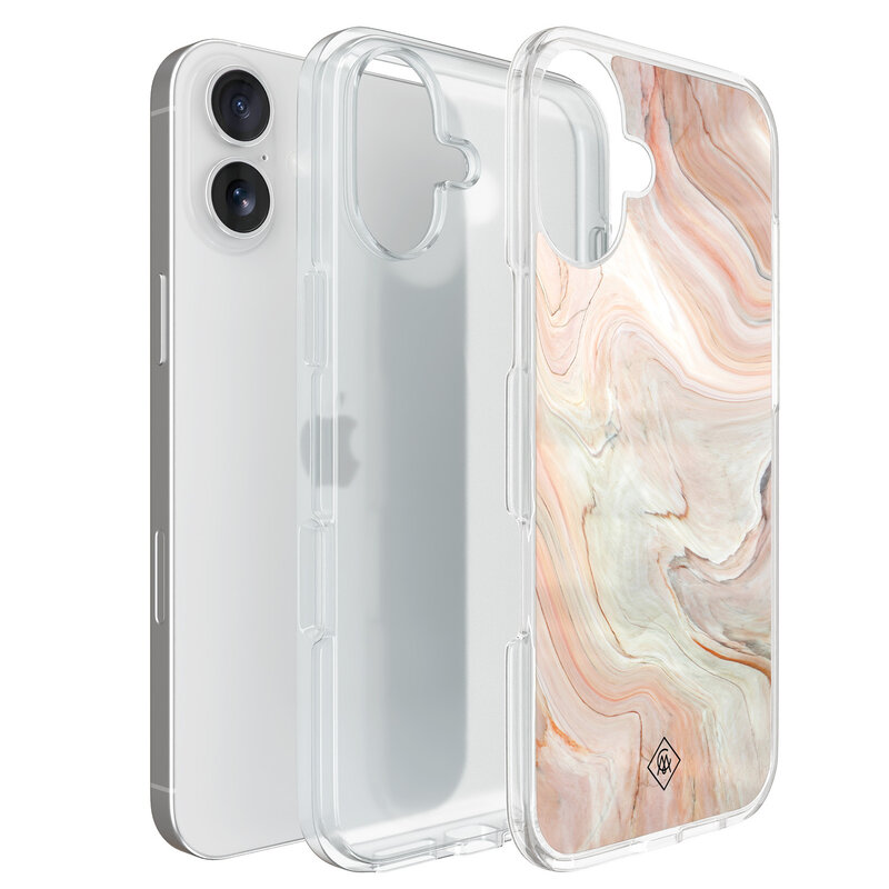 Casimoda iPhone 16 hybride hoesje - Marmer waves