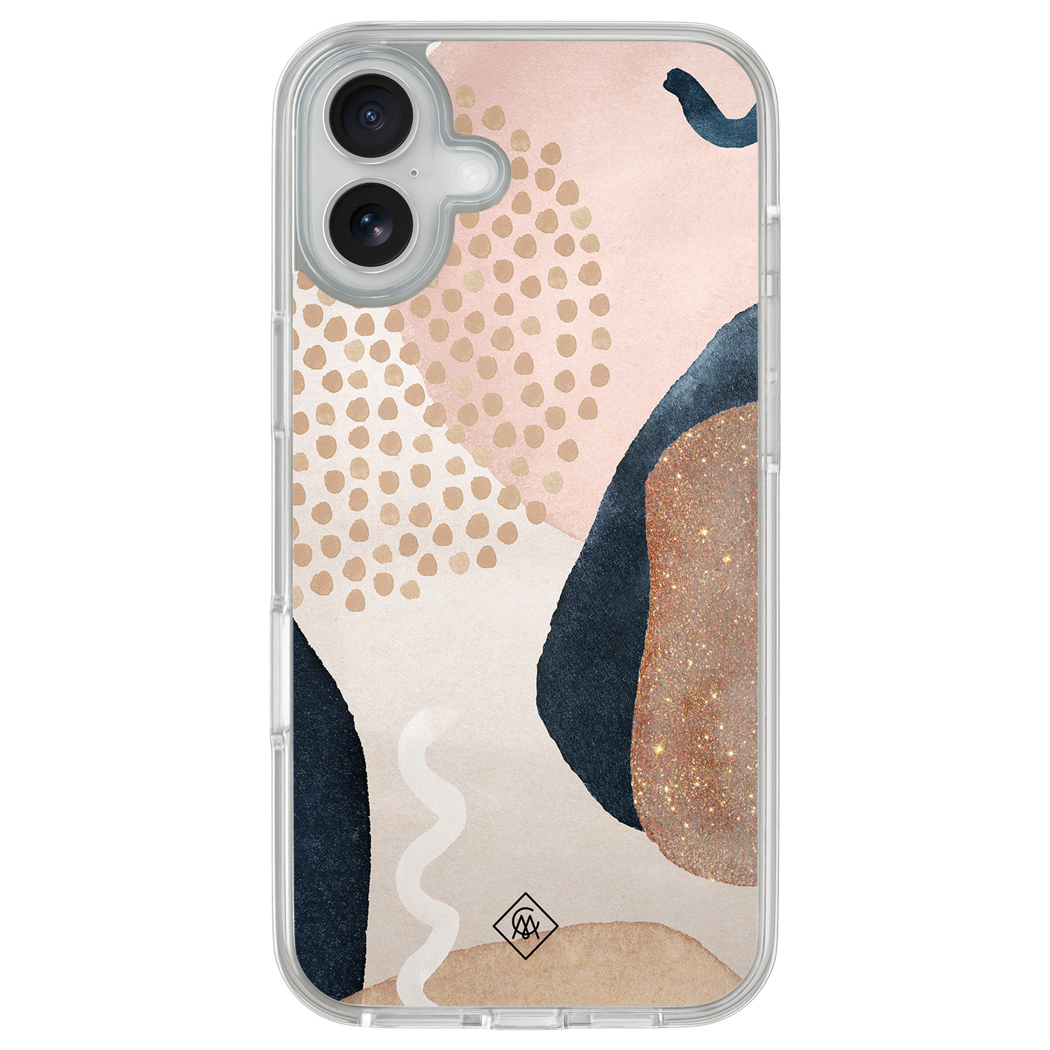 iPhone 16 hybride hoesje Abstract dots
