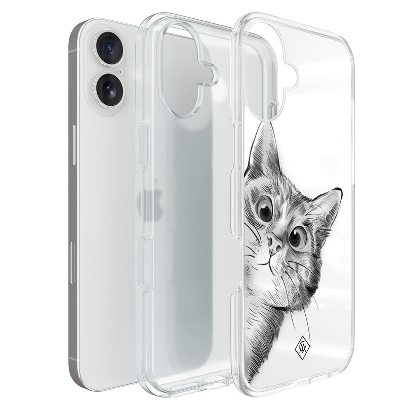 Casimoda iPhone 16 hybride hoesje - Kat kiekeboe