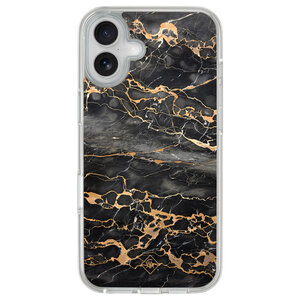 Casimoda iPhone 16 hybride hoesje - Marmer grijs brons