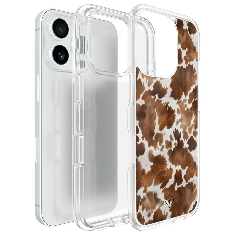 Casimoda iPhone 16 Pro hybride hoesje - Cowhide chic