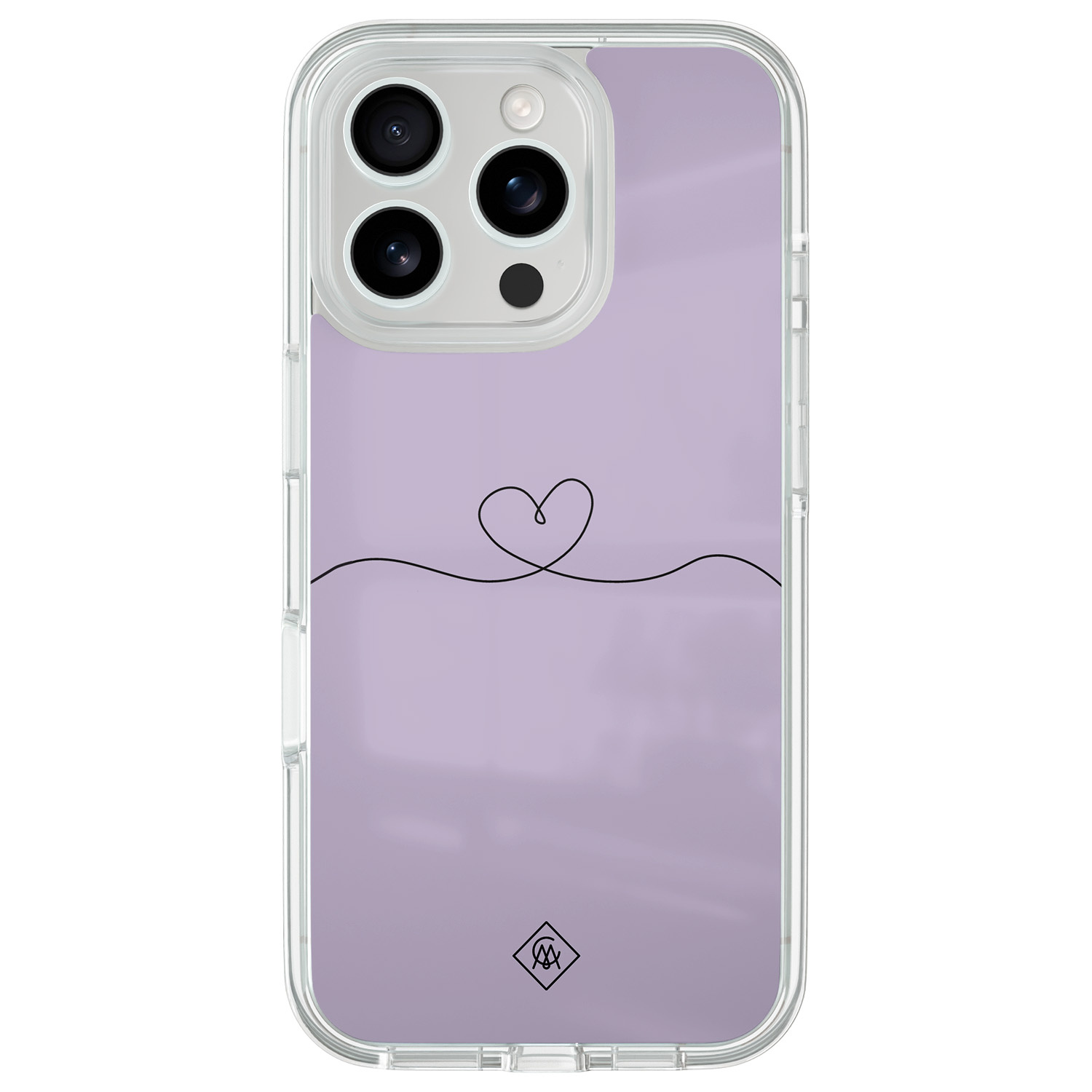 iPhone 16 Pro hybride hoesje Hart lila