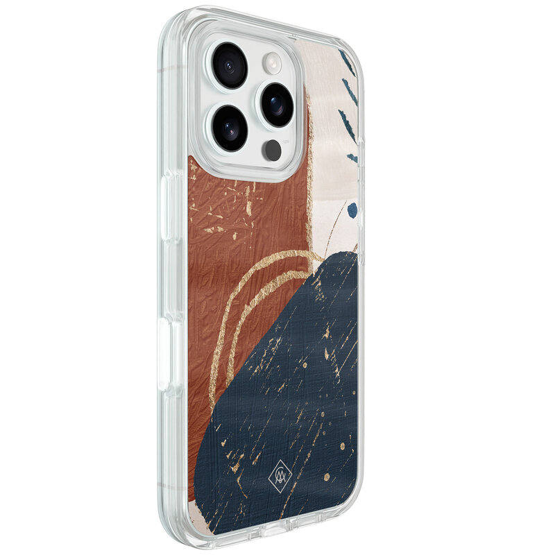 Casimoda iPhone 16 Pro hybride hoesje - Abstract terracotta