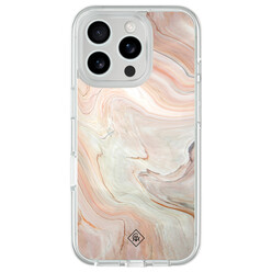 Casimoda iPhone 16 Pro hybride hoesje - Marmer waves