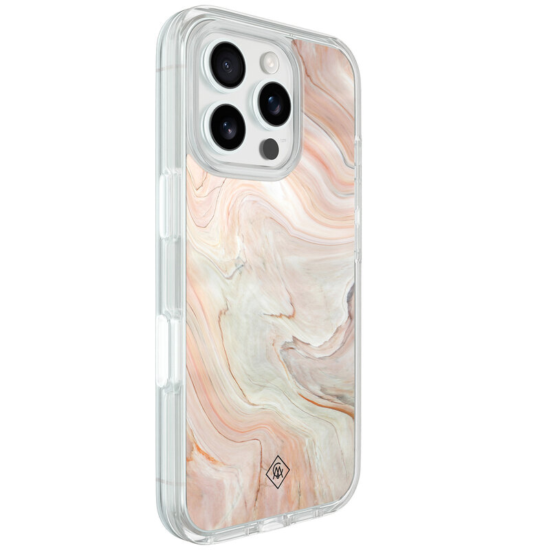 Casimoda iPhone 16 Pro hybride hoesje - Marmer waves