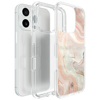 Casimoda iPhone 16 Pro hybride hoesje - Marmer waves