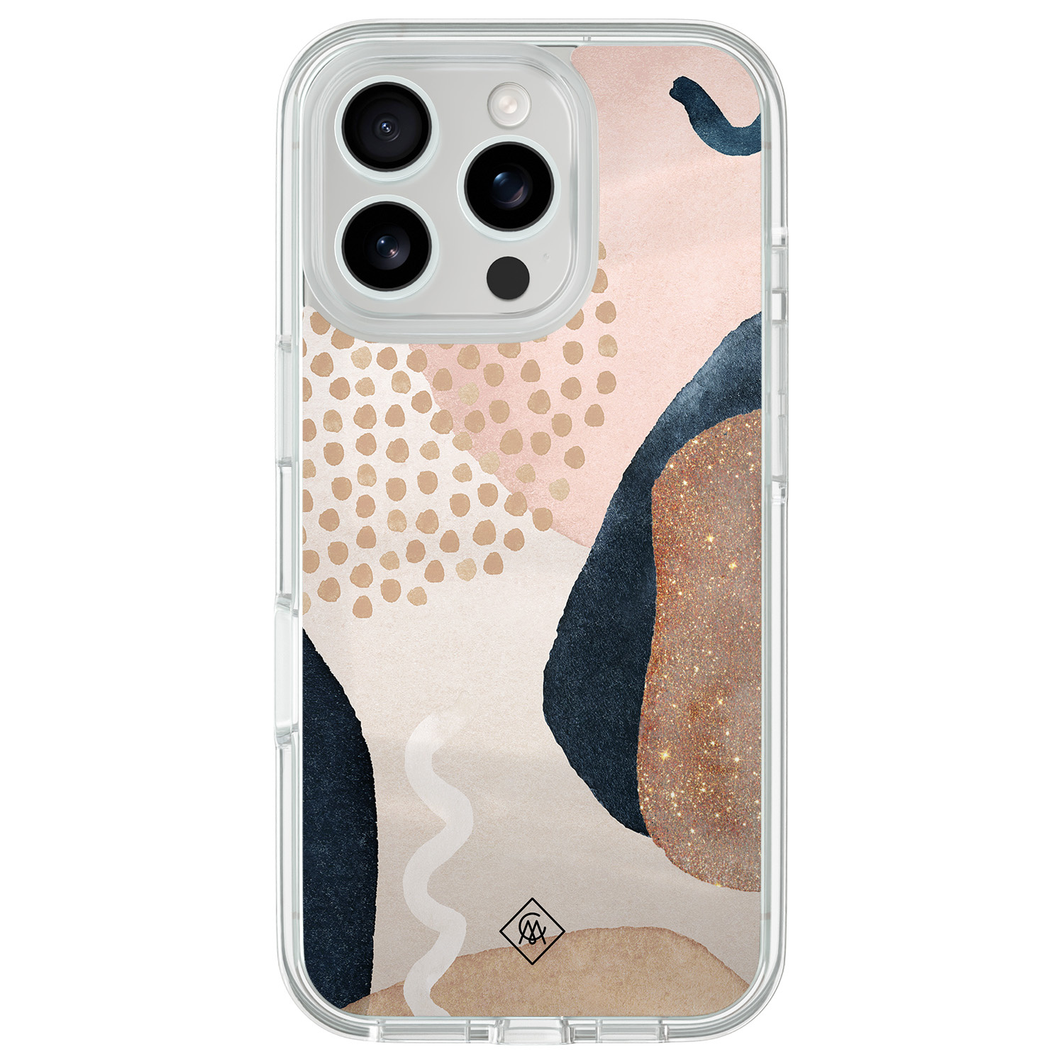 iPhone 16 Pro hybride hoesje - Abstract dots