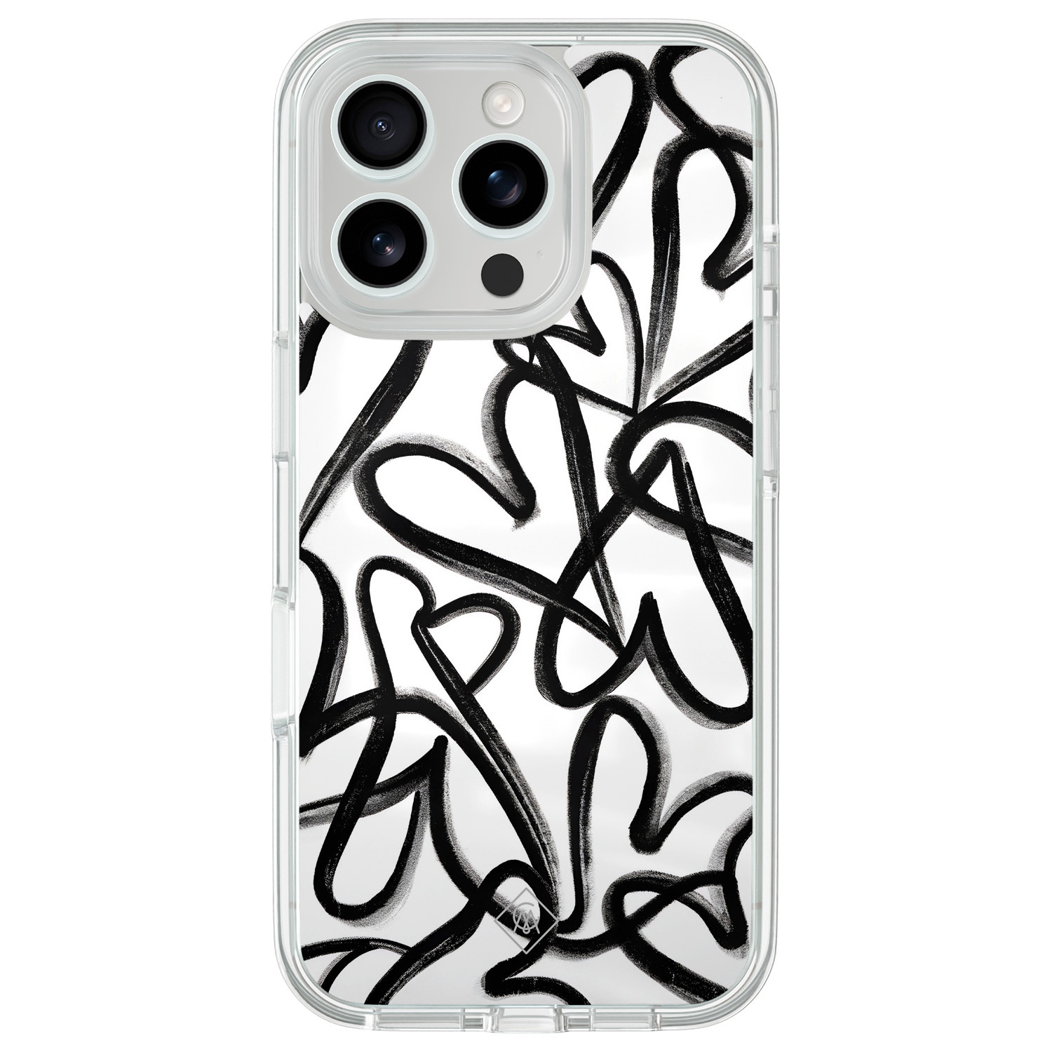 iPhone 16 Pro Max hybride hoesje Midnight hearts