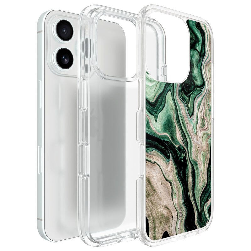 Casimoda iPhone 16 Pro Max hybride hoesje - Green waves
