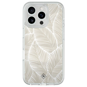 Casimoda iPhone 16 Pro Max hybride hoesje - Palmy leaves beige