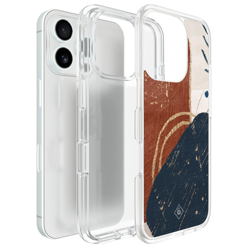 Casimoda iPhone 16 Pro Max hybride hoesje - Abstract terracotta