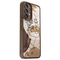 Casimoda Samsung Galaxy A53 bruine case - Abstract gezicht bruin