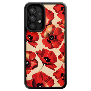 Casimoda Samsung Galaxy A53 zwarte case - Poppy flowers