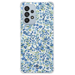 Casimoda Samsung Galaxy A53 shockproof hoesje - Vintage blue floral