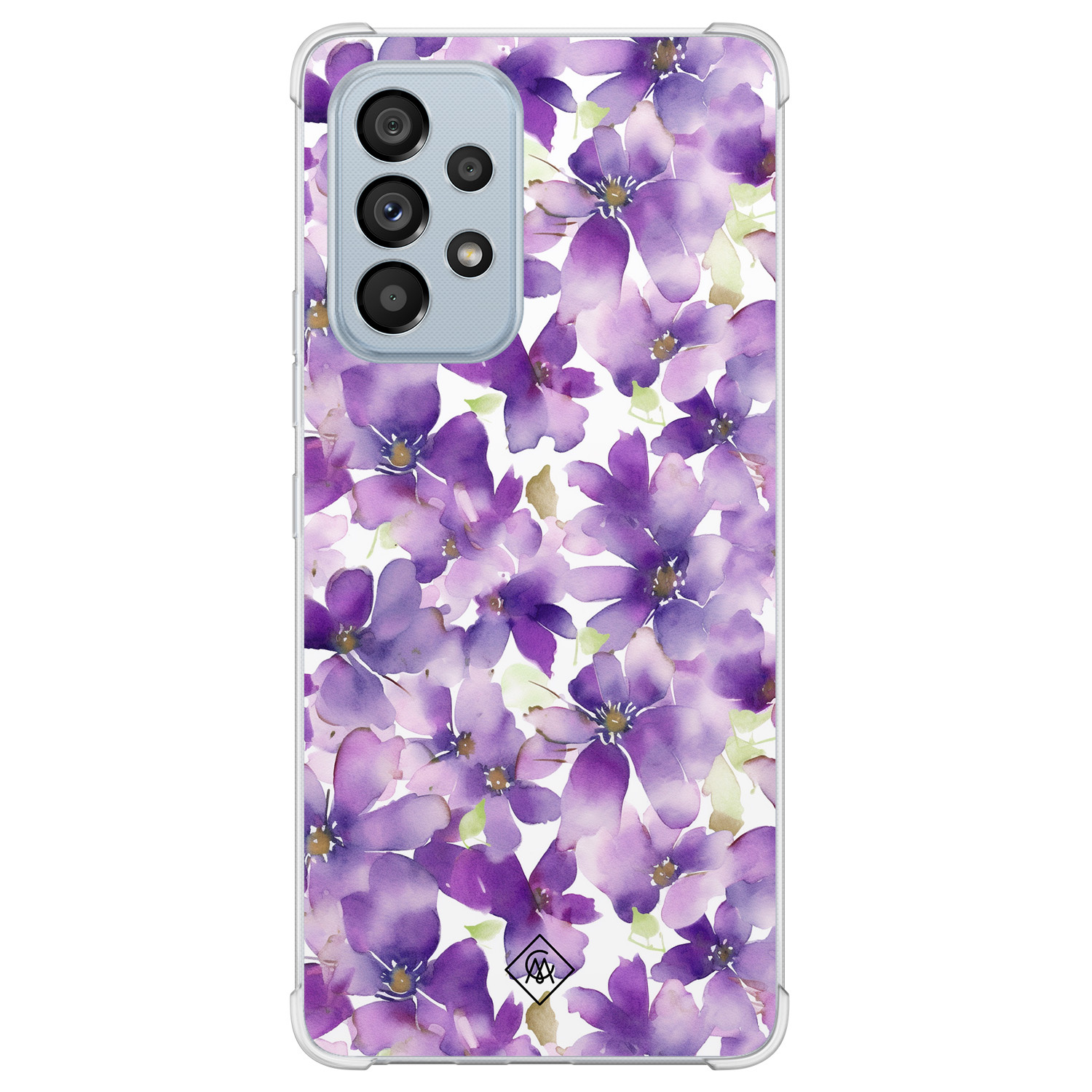 Samsung Galaxy A53 shockproof hoesje Floral violet