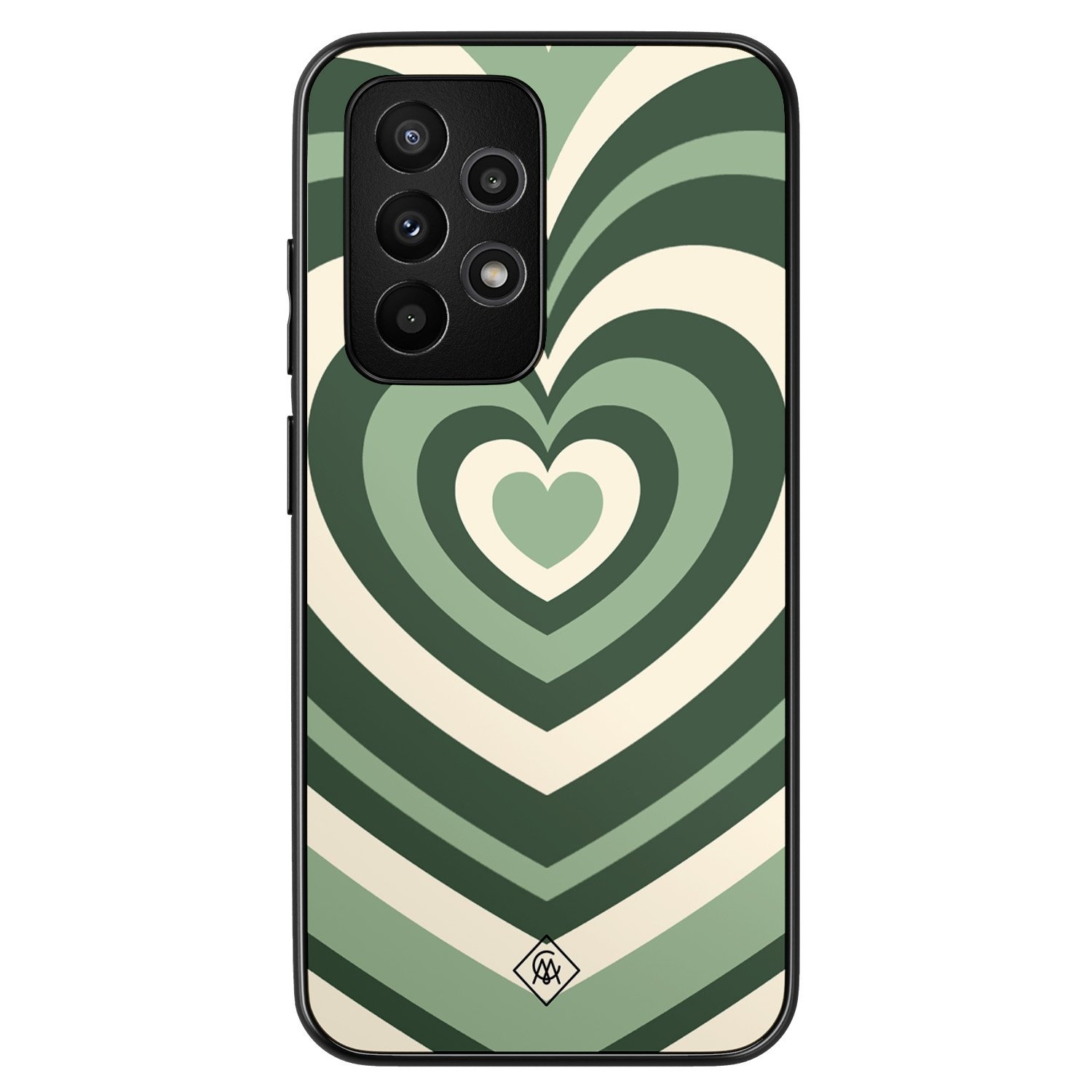Samsung Galaxy A53 hoesje Hart swirl groen