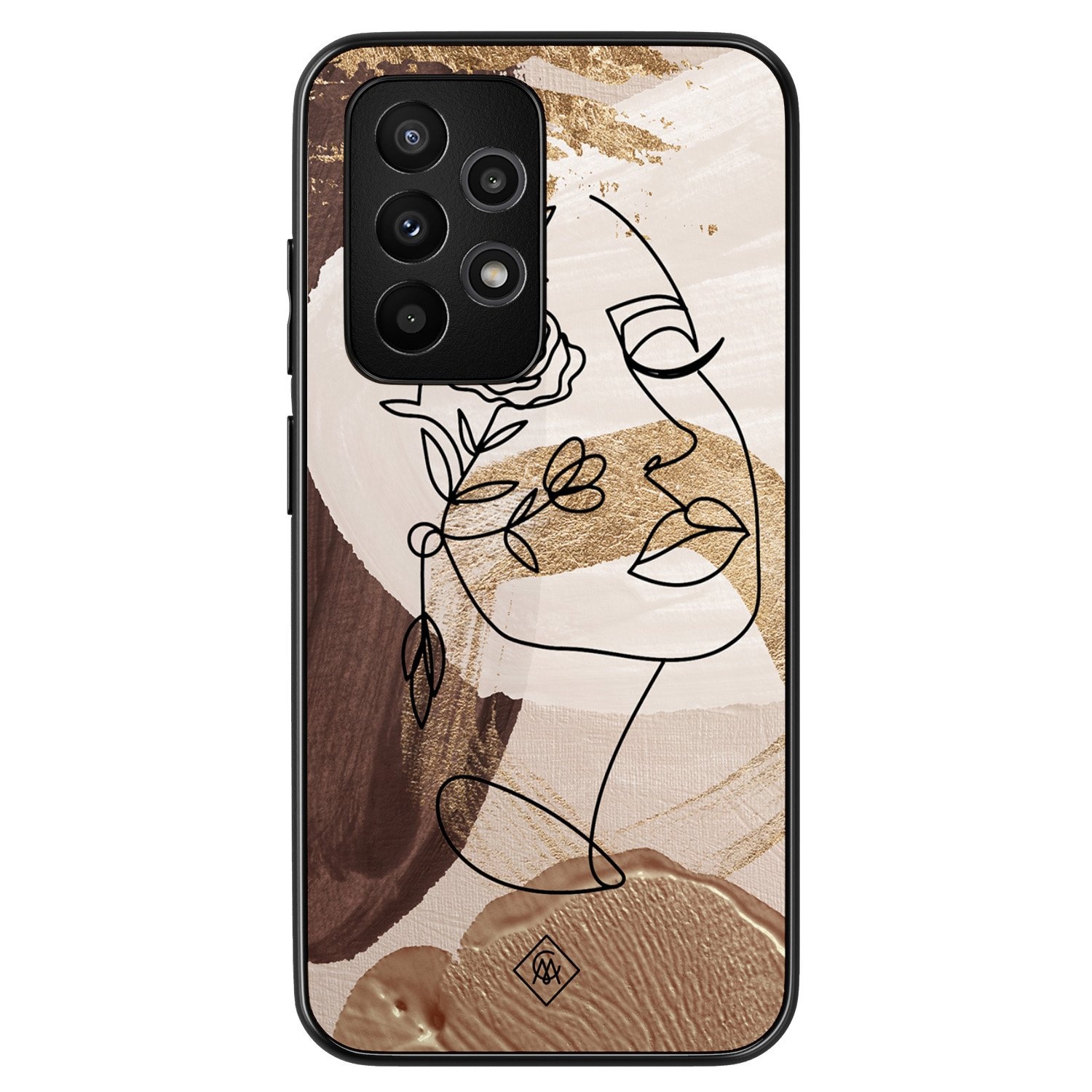 Samsung Galaxy A53 hoesje Abstract gezicht bruin