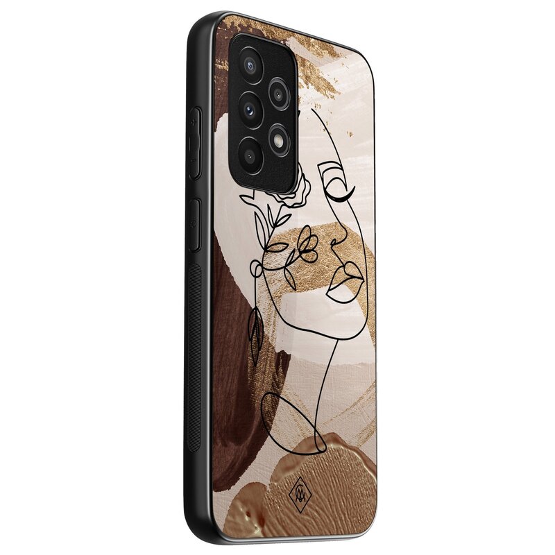 Casimoda Samsung Galaxy A53 hoesje - Abstract gezicht bruin