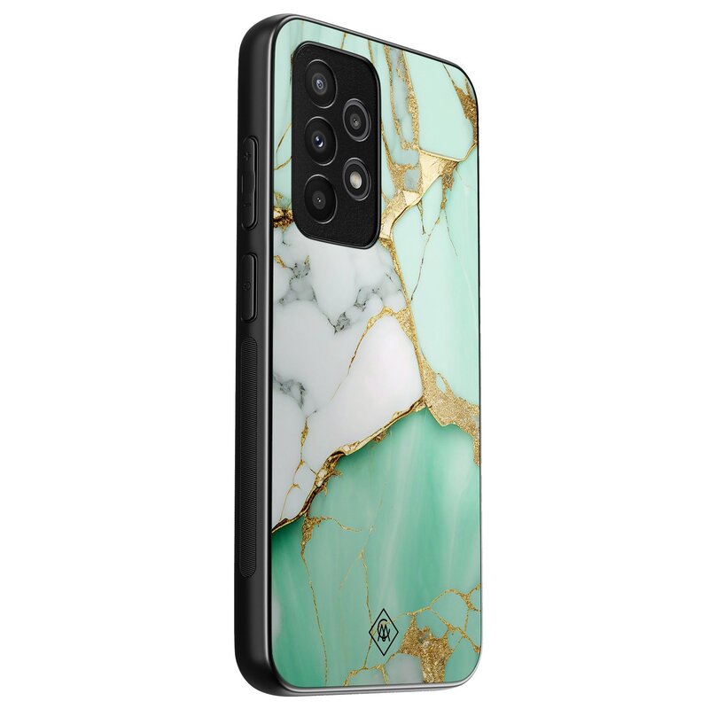 Casimoda Samsung Galaxy A53 hoesje - Marmer mint goud