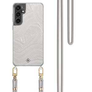 Casimoda Samsung Galaxy S24 FE hoesje met grijs koord - Abstract waves