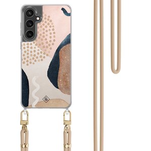 Casimoda Samsung Galaxy S24 FE hoesje met beige koord - Abstract dots