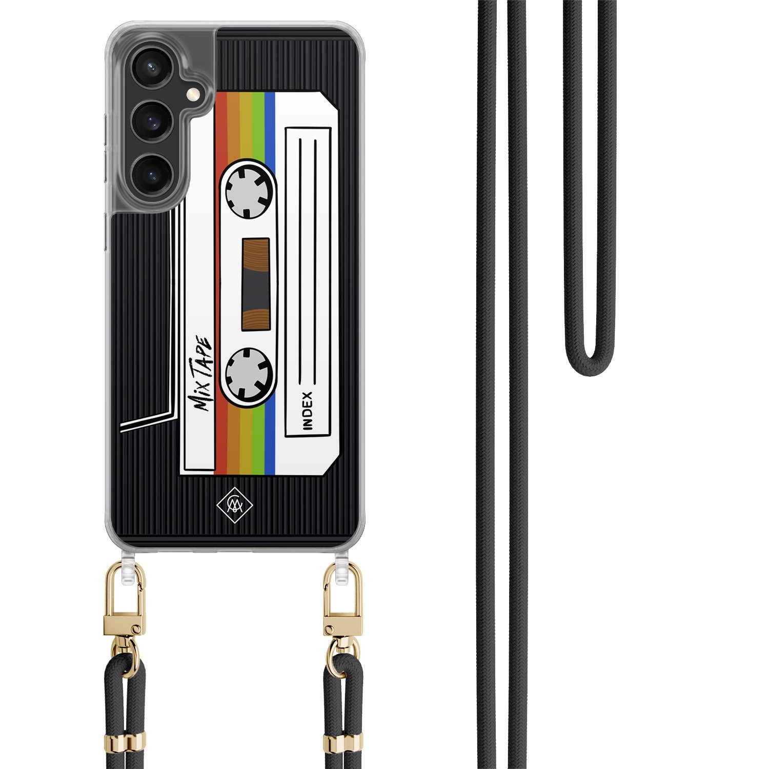 Samsung Galaxy S24 FE hoesje met zwart koord - Cassette mixtape