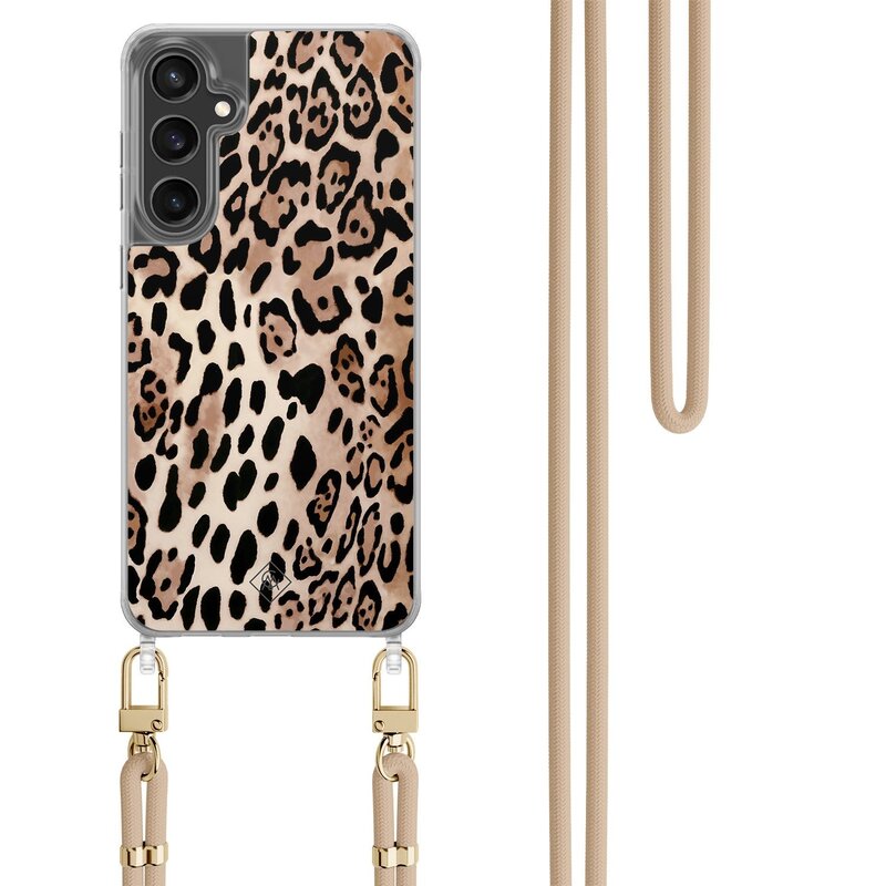 Casimoda Samsung Galaxy S24 FE hoesje met beige koord - Golden wildcat