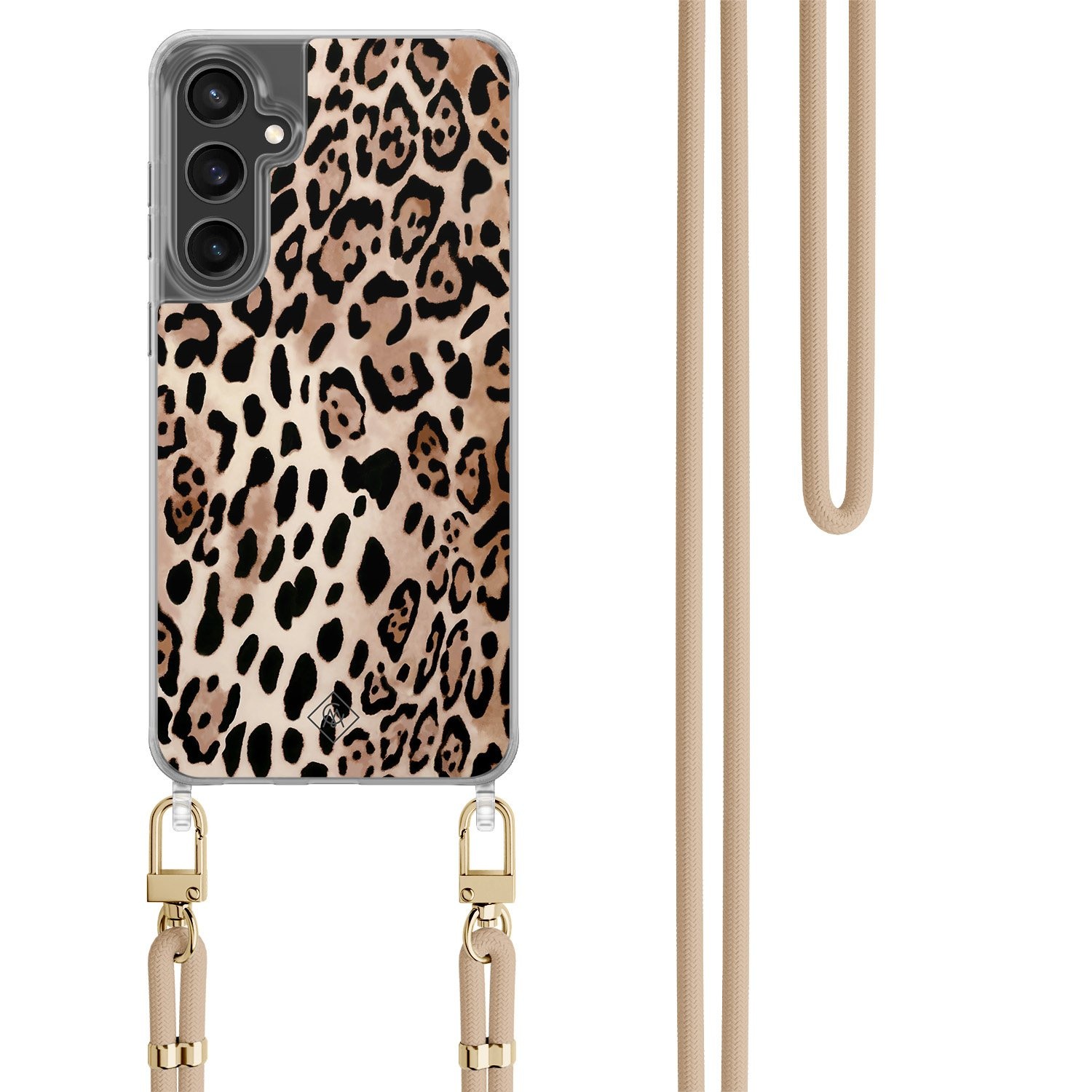 Samsung Galaxy S24 FE hoesje met beige koord Golden wildcat