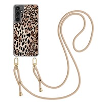 Casimoda Samsung Galaxy S24 FE hoesje met beige koord - Golden wildcat